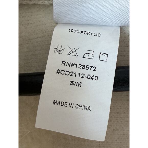 Anthropologie Northern Angel Sweater Poncho Fur Trim Womens Size S/M Cream - Picture 4 of 6